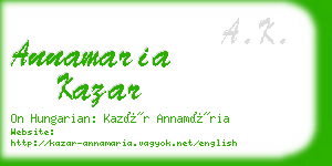 annamaria kazar business card